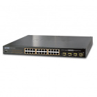 Managed Gigabit Ethernet Switch Planet WGSW-24040HP, IPv6, L2+/L4, 24-Port 802.3at PoE+, + 4-Port Shared SFP (220W)