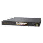 Managed Gigabit Ethernet Switch Planet GS-4210-16P2S, IPv6/IPv4, 16-Port 802.3at POE+, + 2-Port 100/1000X SFP (220W)