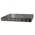 Gigabit Ethernet stackable Switch Planet SGS-5220-24P2X, IPv6, L2+/L4, 24-Port 10/100/1000BaseT 802.3at PoE+ plus 2-Port 10G SFP+, trunking stack up to 16 units