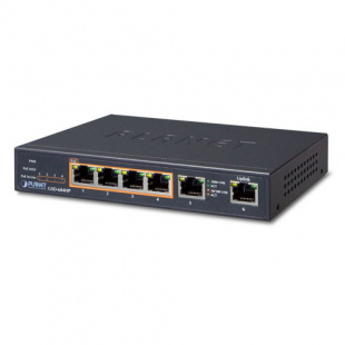 Desktop Switch Planet GSD-604HP, 4-Port 10/100/1000T 802.3at POE + 2-Port 10/100/1000T, 55W POE Budget, External Power Supply, Standard/VLAN/Extend mode фото 421