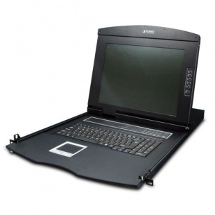 Combo VGA LCD KVM Switch Planet KVM-210-08M, 8-Port, 17", 1280x1024 video quality, 64 computers, On Screen Display (OSD), Quick View Setting (QVS), Hotkey, Stackable, 1U rack-mount, Multiplatform–Windows, Linux, Mac, Sun фото 721