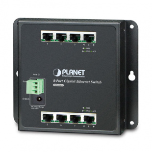 Gigabit Wall-mount Switch Planet WGS-803, IP30, 8-Port, -10 to 60 C, dual redundant power input on 12-48VDC terminal block and power jack фото 433