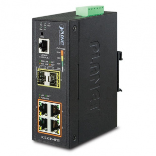 Industrial Full Managed Switch Planet IGS-5225-4P2S, IP40, L2+/L4, 4-Port 1000T 802.3at PoE + 2-Port 100/1000X SFP, -40 to 75 C, dual redundant power input on 48~56VDC terminal block, ERPS Ring, 1588, Modbus TCP, ONVIF, Cybersecurity features фото 877