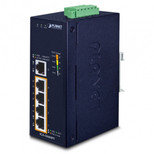 Industrial Gigabit Ethernet Switch Palnet IGS-504HPT, IP40, 4-Port 10/100/1000T 802.3at PoE + 1-Port 10/100/1000T, -40 to 75 C, dual 12V~56V DC power boost, PoE Usage LED фото 882