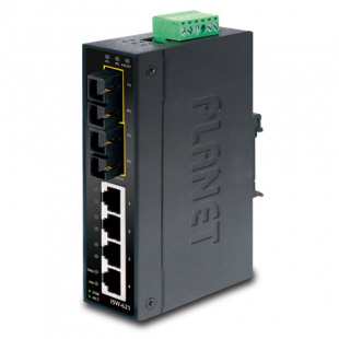 Industrial Ethernet Switch Planet ISW-621S15, IP30, 4-Port + 2-Port 100Base-FX (15KM), Slim Type, -10 - 60 C фото 764