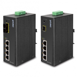 Web/Smart POE Industrial Fast Ethernet Switch Planet ISW-514PSF, IP30 4-Port/TP+1-Port Fiber (SFP), -10 to 60 C фото 947