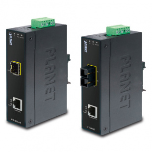 Industrial Fast Ethernet Media Converter Planet IFT-805AT, IP30, Slim type, SFP, -40 to 75 degree C фото 770