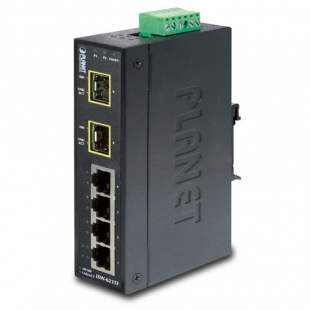 Industrial Ethernet Switch Planet ISW-621TF, IP30, 4-Port + 2-Port SFP Fiber, Slim Type, -40 - 75 C фото 766
