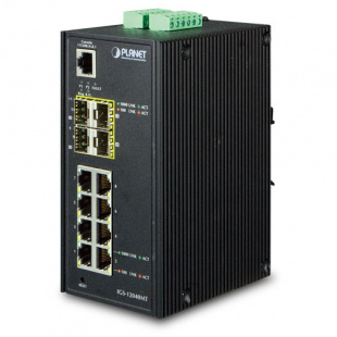 Industrial Full Managed Ethernet Switch Planet IGS-12040MT, IP30, 8* 1000TP + 4* 100/1000F SFP, -40 to 75 degree C, 2*DI, 2*DO, 12V-72VDC IN фото 775