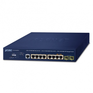 Managed Switch Planet GS-4210-8HP2S, IPv6/IPv4, 2-Port 10/100/1000T 802.3bt 60W PoE + 6-Port 10/100/1000T 802.3at PoE + 2-Port 100/1000X SFP, 240W PoE Budget, 250m Extend mode and cybersecurity features фото 353