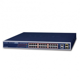 Combo Managed Ethernet Switch Planet FGSW-2624HPS4, 24-Port 10/100TX 802.3at PoE + 2-Port Gigabit TP/SFP, 420W, IPv4/IPv6 Management, SNMPv3, 802.1s MSTP, 802.1x Authentication, ACL, PD Alive Check, Cybersecurity features фото 362