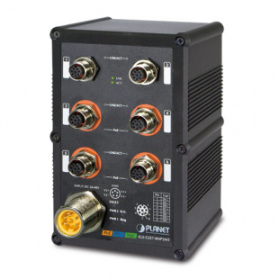 Industrial Managed Ethernet Switch Planet IGS-5227-4MP2MT, IP67-rated, L2+, 4-Port 10/100/1000T M12, 802.3at PoE + 2-Port 10/100/1000T M12, -40~75 degrees C, 24V DC input, ERPS Ring, 1588, Modbus TCP фото 891