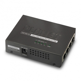 High Power over Ethernet Injector Hub Planet HPOE-460, 4-Port 802.3at 30W, 120W External Power Adapter фото 862