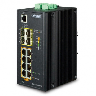 Industrial Full Managed Switch Planet IGS-5225-8P4S, IP30, L2+/L4, 8-Port 1000T 802.3at PoE + 4-Port 100/1000X SFP, -40 to 75 C, dual redundant power input on 48~56VDC terminal block, DIDO, ERPS Ring, 1588, Modbus TCP, ONVIF, Cybersecurity features фото 881