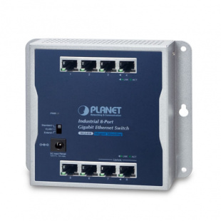 Industrial Wall-mount Gigabit Switch Palnet WGS-810, IP30, 8-Port 10/100/1000T, Standard/VLAN/Extend mode, fanless, -20 to 60 C, 12V 1A AC power adapter included фото 436