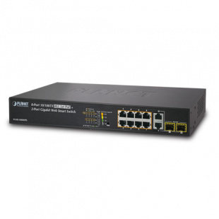 Combo Managed Ethernet Switch Planet FGSD-1008HPS, 8-Port 10/100TX 802.3at PoE + 2-Port Gigabit TP/SFP, 120W, IPv4/IPv6 Management, SNMPv3, 802.1s MSTP, 802.1x Authentication, ACL, PD Alive Check, Cybersecurity features фото 361