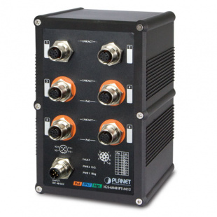 Industrial Managed Ethernet Switch Planet IGS-604HPT-M12, IP67-rated, L2+, 4-Port 10/100/1000T M12 802.3at PoE + 2-Port 10/100/1000T M12, -40~75 degrees C, ERPS Ring, 1588 фото 892