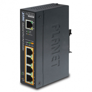 Industrial Gigabit POE Extender Planet IPOE-E174, IP30, 1-Port 60W Ultra POE to 4-Port 802.3af/at, -40 to 75 C фото 884