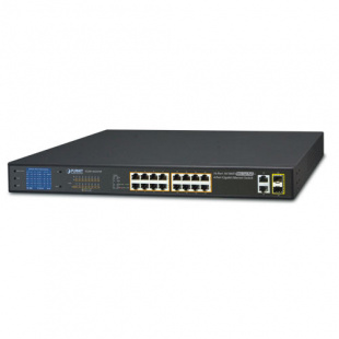 Combo Ethernet Switch Planet FGSW-1822VHP, 16-Port 10/100TX 802.3at PoE + 2-Port Gigabit TP/SFP with LCD PoE Monitor (300W) фото 412