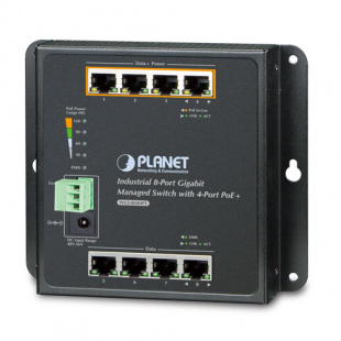 Wall-mount Managed Ethernet Switch Planet WGS-804HPT, IP30, IPv6/IPv4, 8-Port 1000TP with 4-Port 802.3AT POE+ (-40 to 75 C), dual redundant power input on 48-56VDC terminal block and power jack, SNMPv3, 802.1Q VLAN, IGMP Snooping, SSL, SSH, ACL фото 827