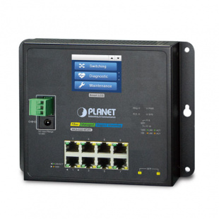Wall-mount Managed Switch Planet WGS-5225-8T2SV, IP30, IPv6/IPv4, L2+ 8-Port 10/100/1000T + 2-Port 100/1000X SFP with LCD touch screen (-20~70 degrees C, dual power input on 12-48VDC terminal block and power jack, ERPS Ring, 1588, Modbus TCP, ONVIF, SNMPv фото 829