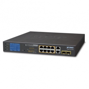 Gigabit Switch Planet GSD-1222VHP, 8-Port 10/100/1000T 802.3at PoE + 2-Port 10/100/1000T + 2-Port 1000SX SFP with smart color LCD (120W PoE Budget, Standard/VLAN/Extend mode, PoE Budget, bandwidth control, PD alive check setup over LCD) фото 860